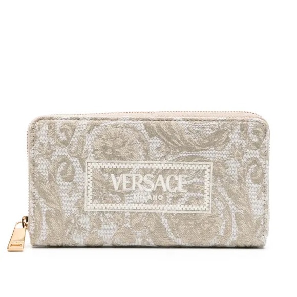 Versace embroidered-logo jacquard wallet - Picture 1 of 9